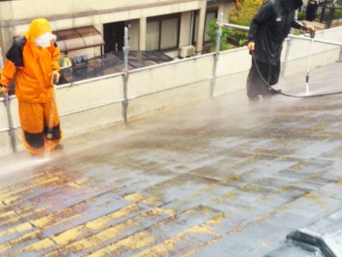 愛西市　A様邸　高圧洗浄の様子